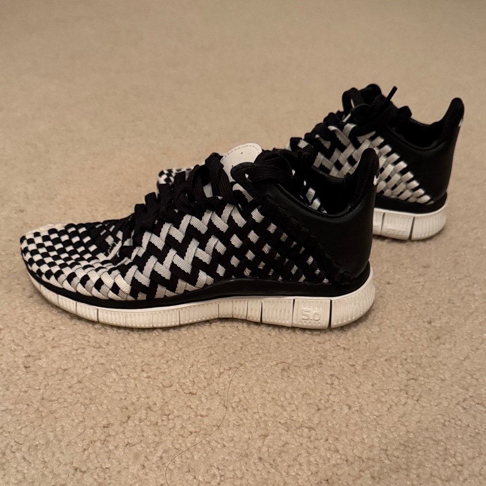 Nike Black and White Woven Sneakers